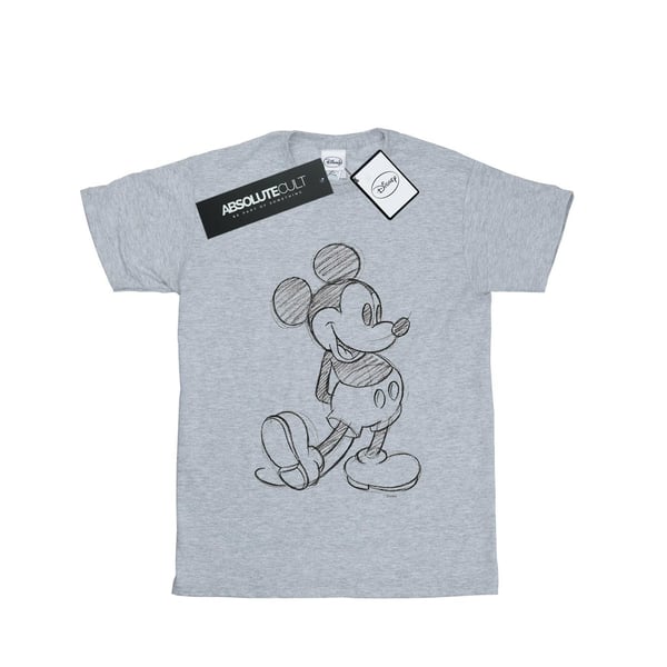 Disney Womens/Ladies Mickey Mouse Sketch Kick Cotton Boyfriend T-Shirt