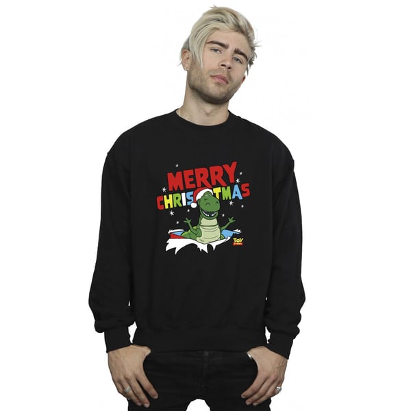 Disney Mens Toy Story Rex Christmas Burst Sweatshirt