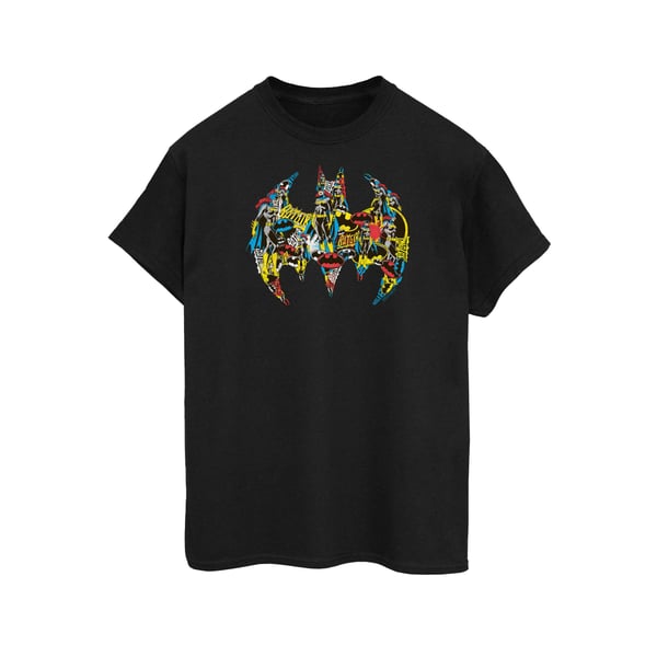 DC Comics Womens/Ladies Batman Batgirl Logo Collage Cotton Boyfriend T-Shirt