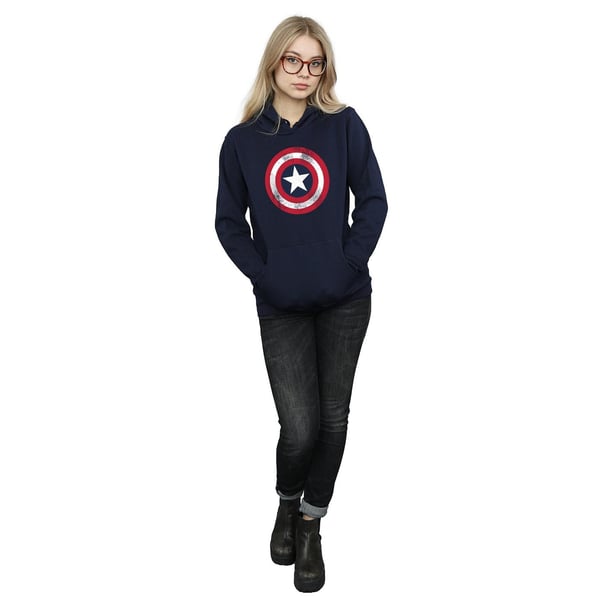 Marvel Womens/Ladies Captain America Distressed Shield Hoodie