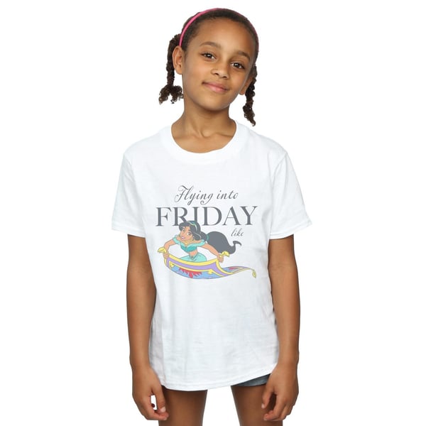 Disney Girls Princess Jasmine Flying Into Friday Like Cotton T-Shirt