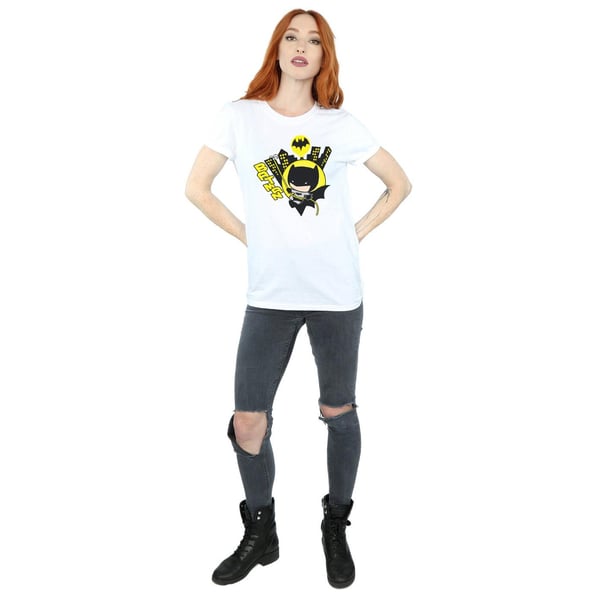 DC Comics Womens/Ladies Chibi Batman Swinging Cotton Boyfriend T-Shirt