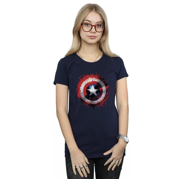 Marvel Womens/Ladies Avengers Captain America Art Shield Cotton T-Shirt