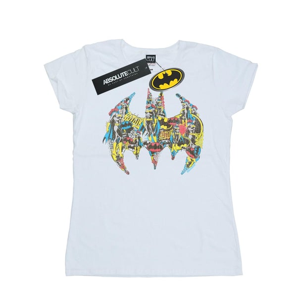 DC Comics Womens/Ladies Batman Batgirl Logo Collage Cotton T-Shirt