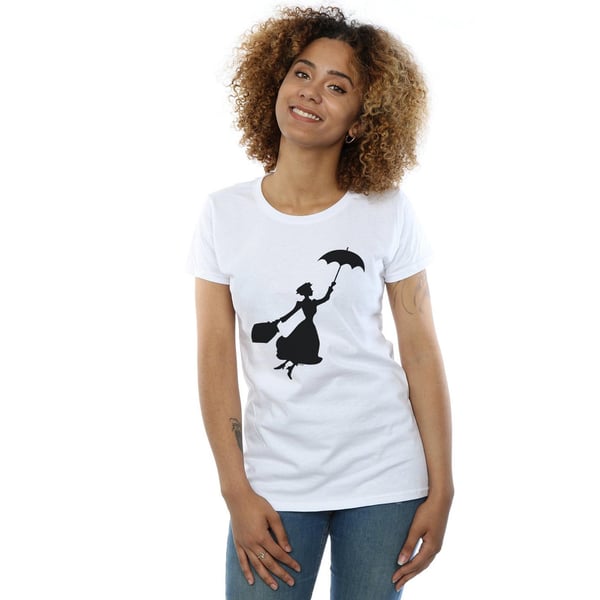 Disney Womens/Ladies Mary Poppins Flying Silhouette Cotton T-Shirt