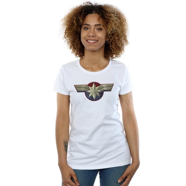 Marvel Womens/Ladies Captain Marvel Chest Emblem Cotton T-Shirt