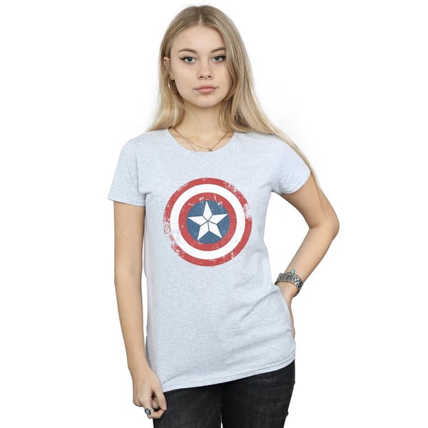 Marvel Womens/Ladies Captain America Civil War Distressed Shield Cotton T-Shirt