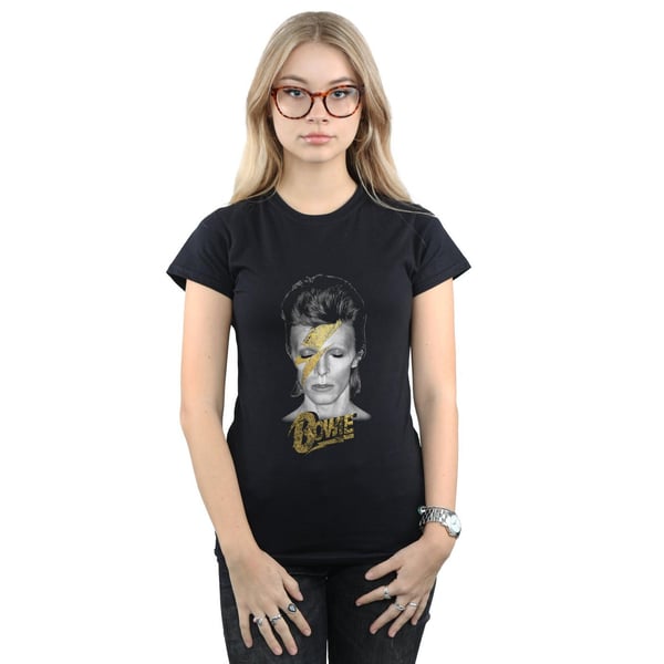 David Bowie Womens/Ladies Aladdin Sane Gold Bolt Cotton T-Shirt