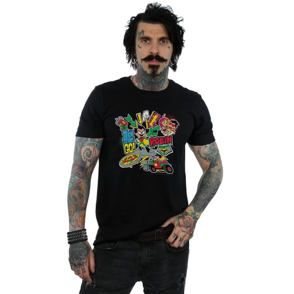 DC Comics Mens Teen Titans Go Robin Montage T-Shirt