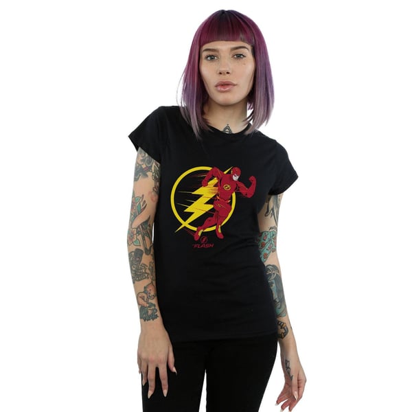 DC Comics Womens/Ladies The Flash Running Emblem Cotton T-Shirt