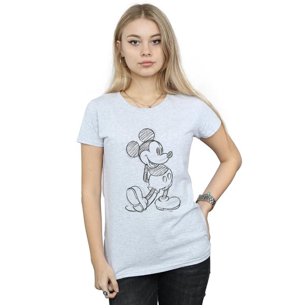 Disney Womens/Ladies Mickey Mouse Sketch Kick Cotton T-Shirt