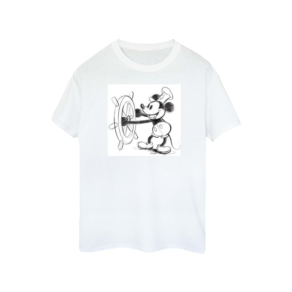 Disney Womens/Ladies Mickey Mouse Steamboat Sketch Cotton T-Shirt