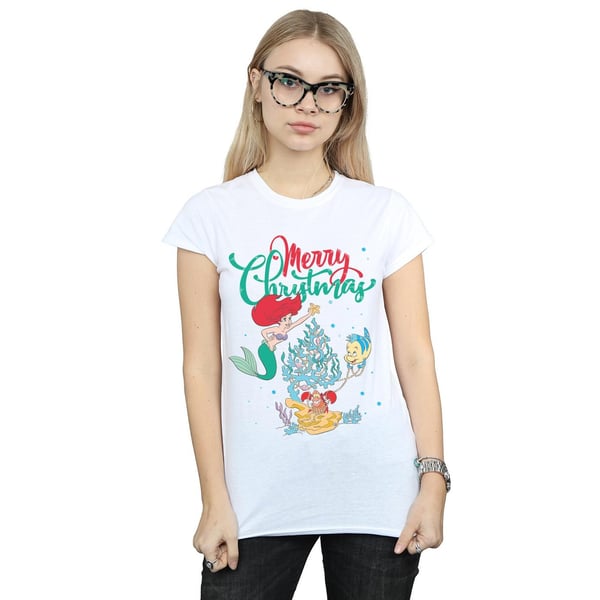 Disney Womens/Ladies Princess Ariel Merry Christmas Cotton T-Shirt