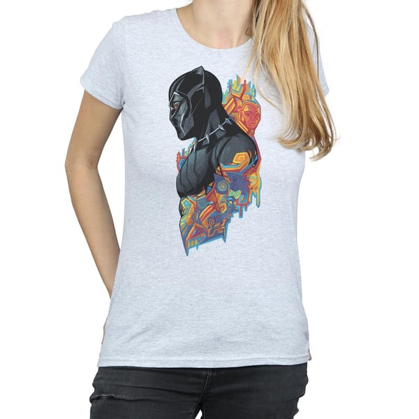 Marvel Womens/Ladies Black Panther Profile Cotton T-Shirt