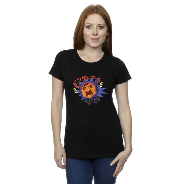 Disney Womens/Ladies Big Hero 6 Baymax Hiro Angry Manga Cotton T-Shirt