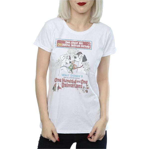 Disney Womens/Ladies 101 Dalmatians Retro Poster Cotton T-Shirt