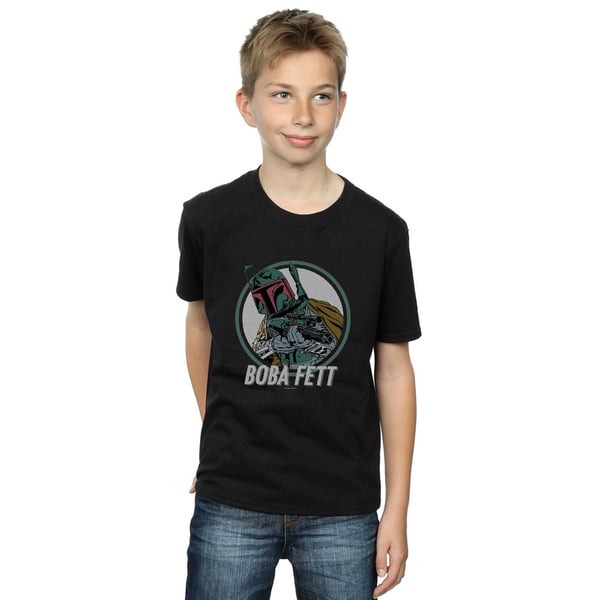 Star Wars Boys Boba Fett Retro Circle T-Shirt