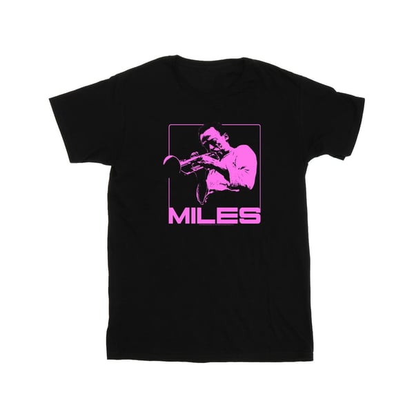 Miles Davis Dam/Kvinnor Rosa Fyrkantig Bomulls Boyfriend T-shirt