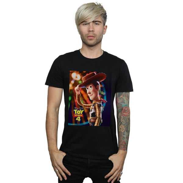 Disney Mens Toy Story 4 Woody Poster T-Shirt
