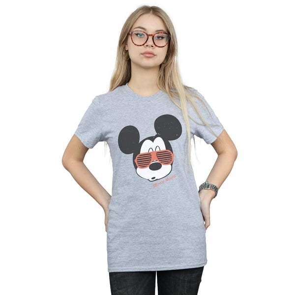 Disney Womens/Ladies Mickey Mouse Sunglasses Cotton Boyfriend T-Shirt