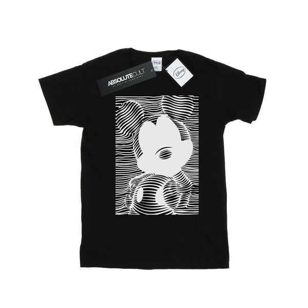 Disney Womens/Ladies Mickey Mouse Lines Cotton Boyfriend T-Shirt