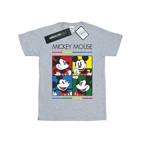 Disney Womens/Ladies Mickey Mouse Square Colour Cotton Boyfriend T-Shirt