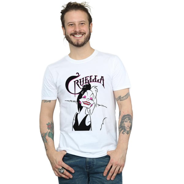Disney Miesten Cruella De Vil Evil Smile T-paita