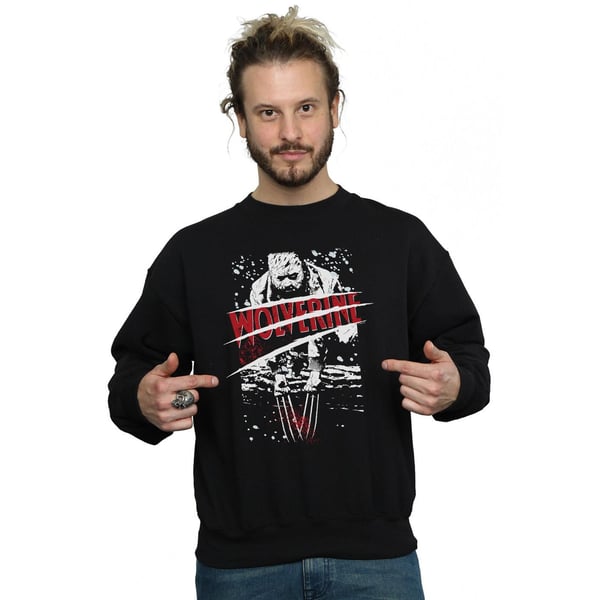 Marvel Mens X-Men Split Red Wolverine Sweatshirt