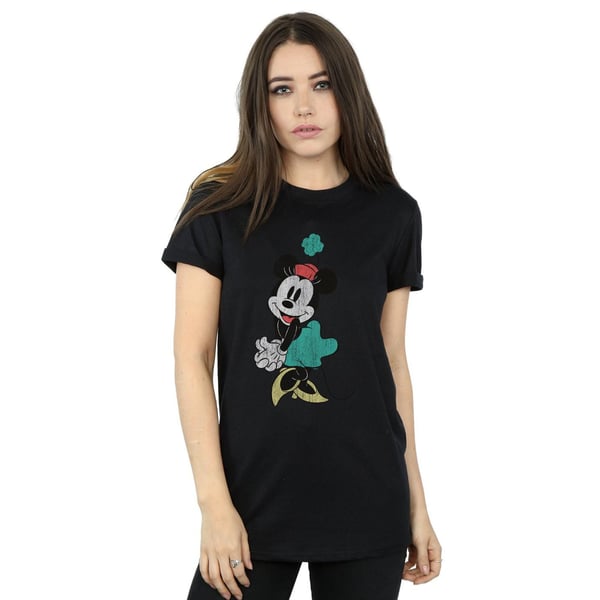 Disney Womens/Ladies Minnie Mouse Shamrock Hat Cotton Boyfriend T-Shirt