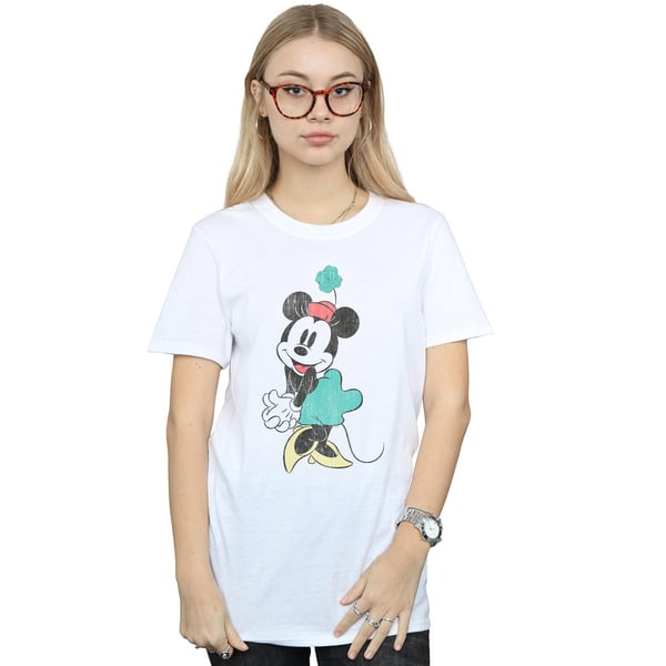Disney Womens/Ladies Minnie Mouse Shamrock Hat Cotton Boyfriend T-Shirt