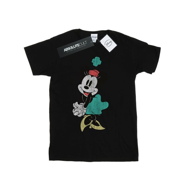 Disney Dam/Dam Minnie Mouse Shamrock Hatt Bomull Boyfriend T-Shirt