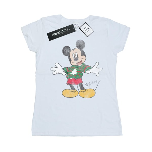 Disney Womens/Ladies Mickey Mouse Christmas Jumper Cotton T-Shirt