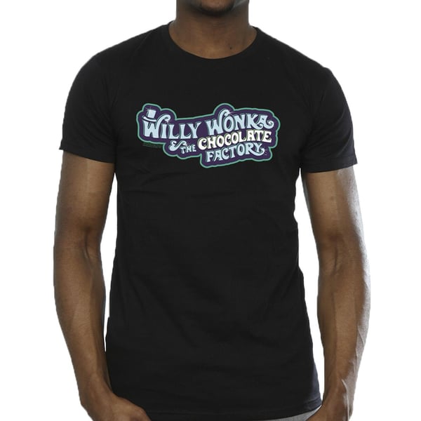Willy Wonka Miesten Suklaatehdas Logo T-paita