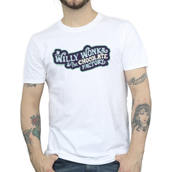 Willy Wonka Miesten Suklaatehdas Logo T-paita