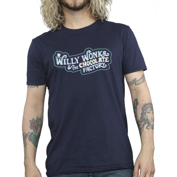 Willy Wonka Miesten Suklaatehdas Logo T-paita