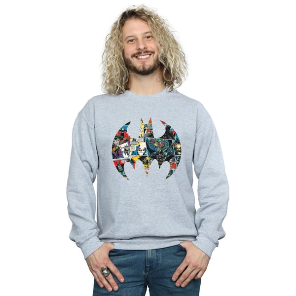 DC Comics Mens Batman Comic Book Logo Sweatshirt