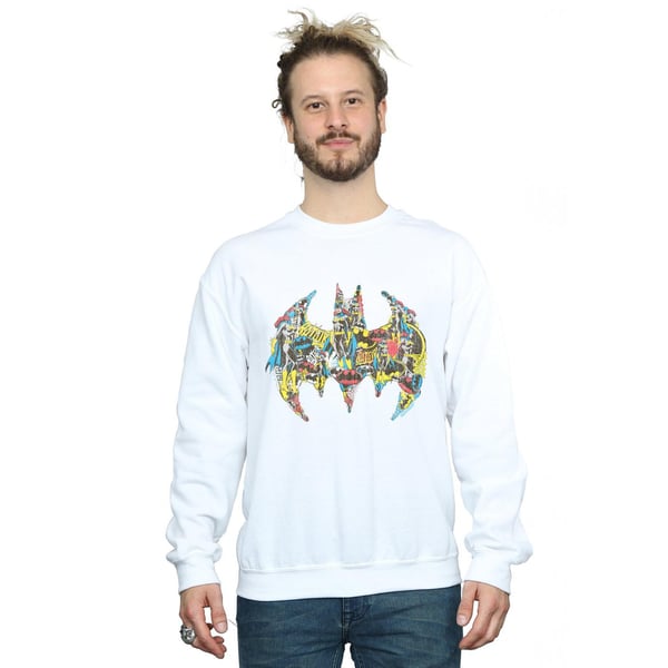 DC Comics Mens Batman Batgirl Logo Collage Sweatshirt