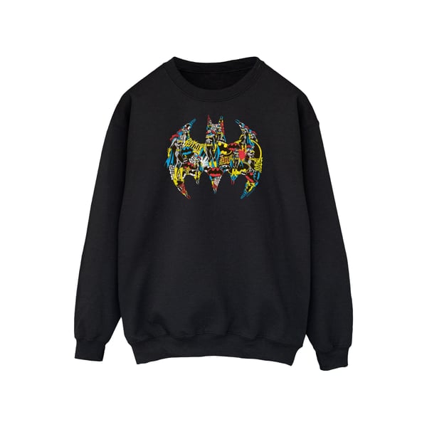 DC Comics Mens Batman Batgirl Logo Collage Sweatshirt