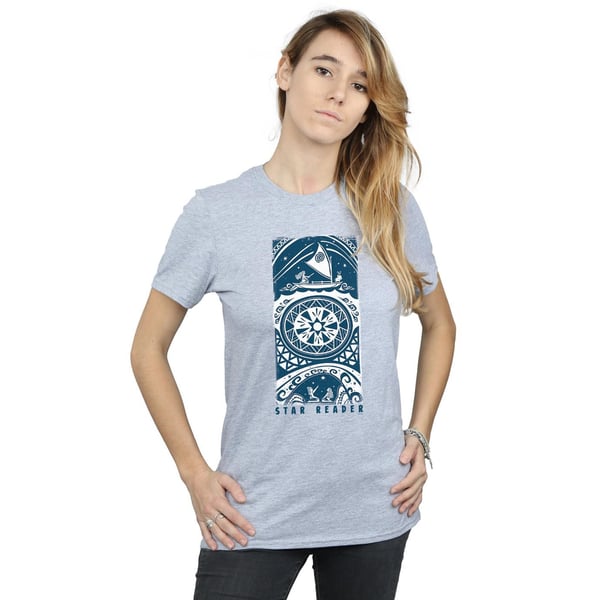 Disney Womens/Ladies Moana Star Reader Cotton Boyfriend T-Shirt