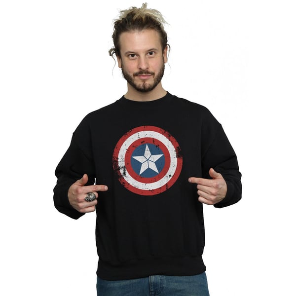 Marvel Mens Captain America Civil War Distressed Shield Sweatshirt