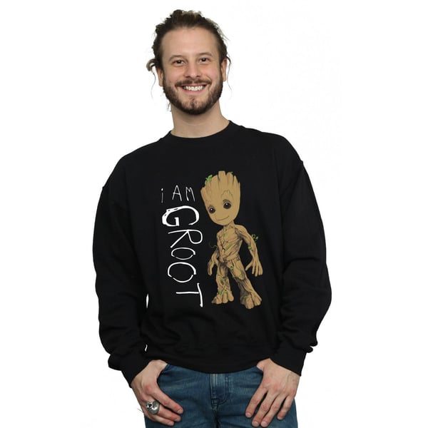 Marvel Mens Guardians Of The Galaxy I Am Groot Scribbles Sweatshirt