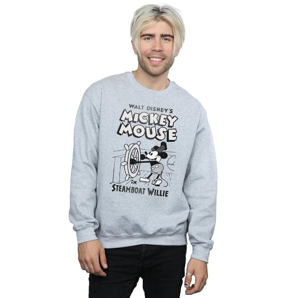 Disney Mens Mickey Mouse Steamboat Willie Sweatshirt