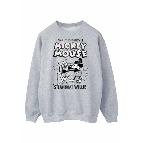 Disney Mens Mickey Mouse Steamboat Willie Sweatshirt