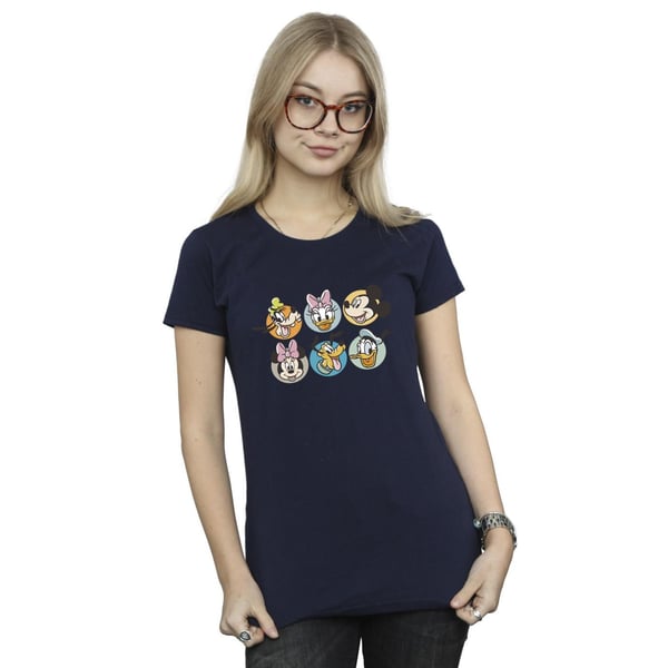 Disney Womens/Ladies Mickey Mouse And Friends Faces Cotton T-Shirt