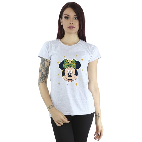 Disney Womens/Ladies Minnie Mouse Happy Christmas Cotton T-Shirt