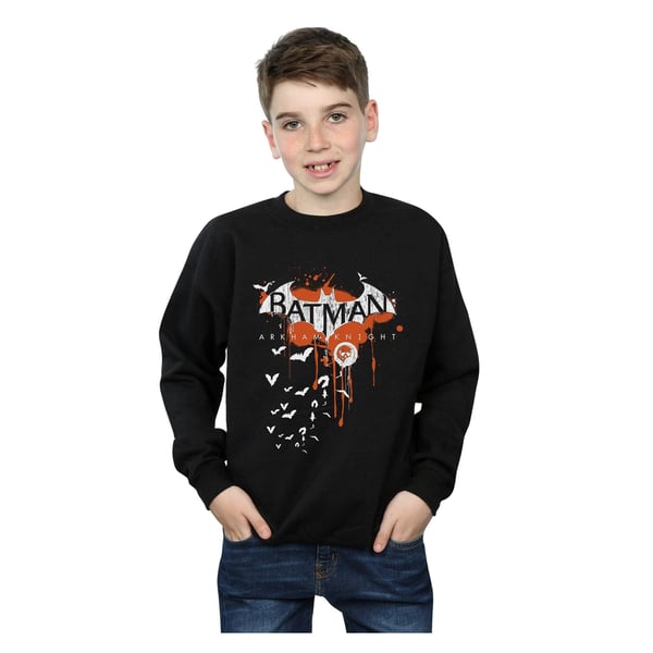 DC Comics Boys Batman Arkham Knight Halloween Logo Art Sweatshirt