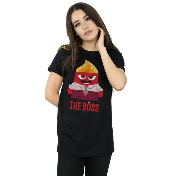 Disney Womens/Ladies Inside Out Anger The Boss Cotton Boyfriend T-Shirt