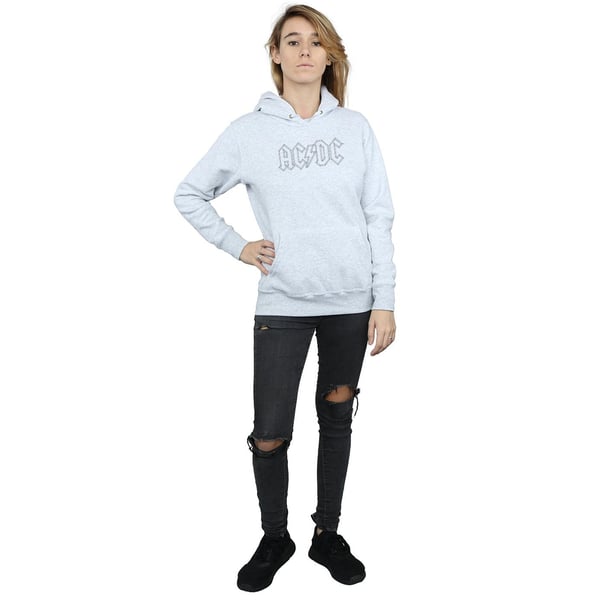 AC/DC Womens/Ladies Black Outline Logo Hoodie