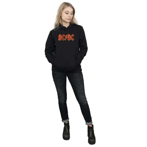 AC/DC Womens/Ladies Distressed Red Logo Hoodie