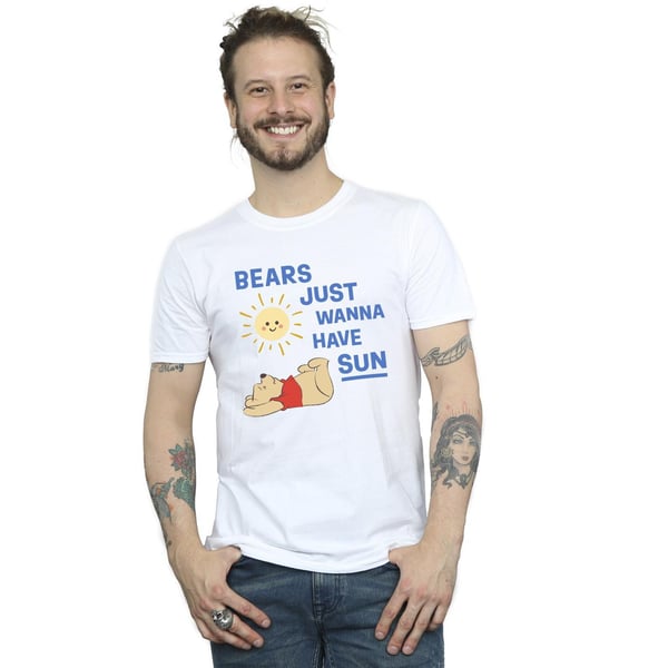 Disney Mens Winnie The Pooh Bears Just Wanna Have Sun T-Shirt